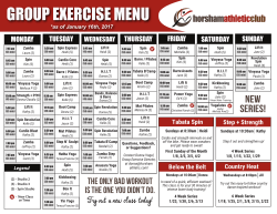 group exercise menu - Horsham Athletic Club