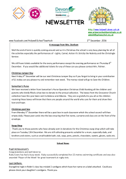 NEWSLETTER - Holywell Church of England Primary School