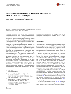 New Insights for Diagnosis of Pineapple Fusariosis by MALDI