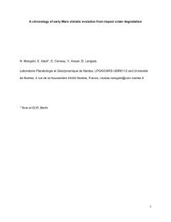 1 A chronology of early Mars climatic evolution from impact crater