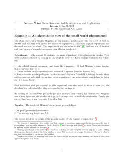 Example 1: An algorithmic view of the small world phenomenon