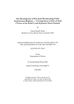 The Development of Pan-Arab Broadcasting Under Authoritarian