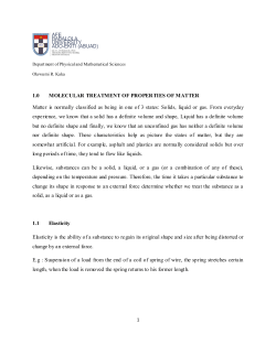 1.0 MOLECULAR TREATMENT OF PROPERTIES OF MATTER