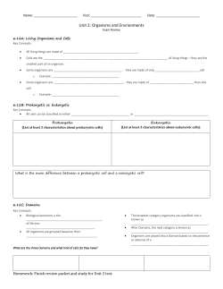 Unit 2: Organisms and Envrionments