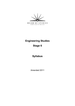 Engineering Studies Stage 6 Syllabus