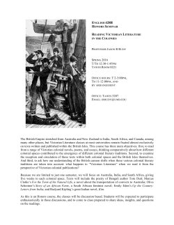 English 428B: Victorian Literature in the Colonies