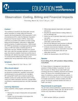 Observation: Coding, Billing and Financial Impacts