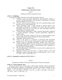 Chapter 28A - North Carolina General Assembly