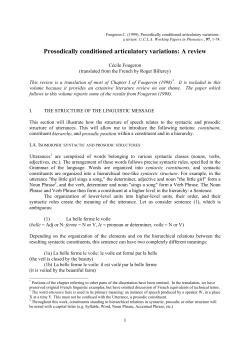 Prosodically conditioned articulatory variations: A review