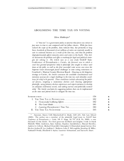 ABOLISHING THE TIME TAX ON VOTING