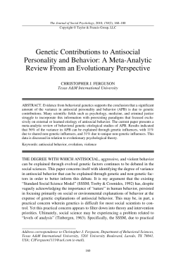 Genetic Contributions to Antisocial Personality and Behavior: A Meta
