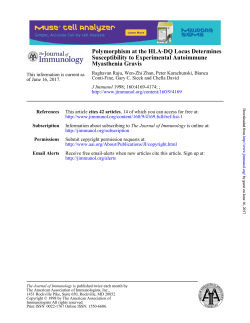 Myasthenia Gravis Susceptibility to Experimental Autoimmune