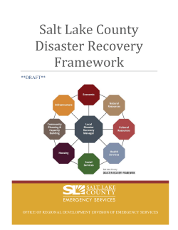 Salt Lake County Disaster Recovery Framework