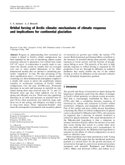 Orbital forcing of Arctic climate: mechanisms of climate response