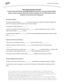 Peer-Review Sentence Starters