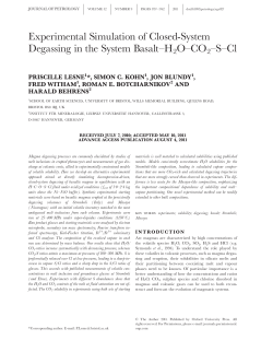 Experimental Simulation of Closed-System Degassing in the System