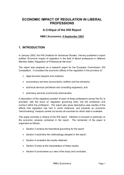 economic impact of regulation in liberal professions