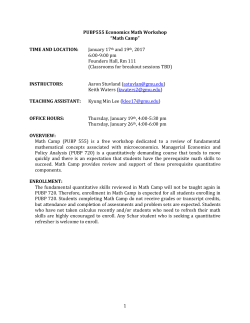 PUBP 555-001: Economics Math Workshop