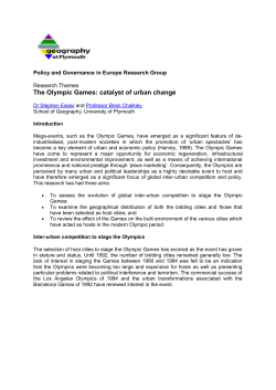 The Olympic Games: catalyst of urban change