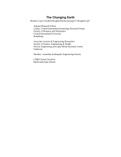 The Changing Earth - Central Queensland Seismology Research