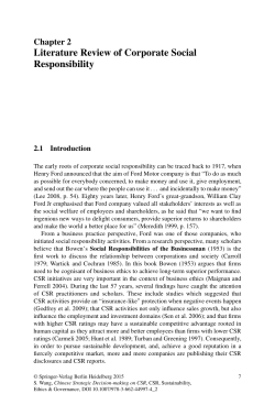 Literature Review of Corporate Social Responsibility