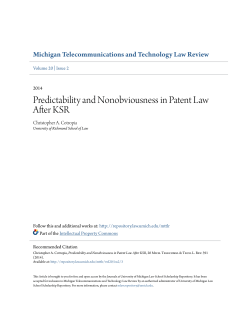 Predictability and Nonobviousness in Patent Law After KSR