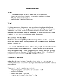 Escalation Guide Why? What? NonViolent Direct Action Planning for
