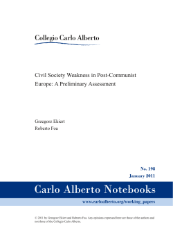 Civil Society Weakness in Post-Communist Europe