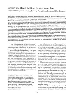Anxiety and Health Problems Related to Air Travel