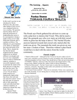 Parshas Shemos - Khal Bnei Torah