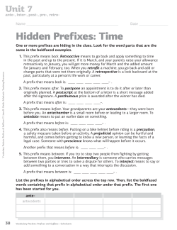 Hidden Prefixes: time