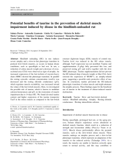 Potential benefits of taurine in the prevention of skeletal muscle