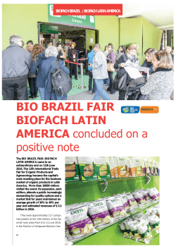 BIO BRAZIL FAIR BIOFACH LATIN AMERICA concluded on a