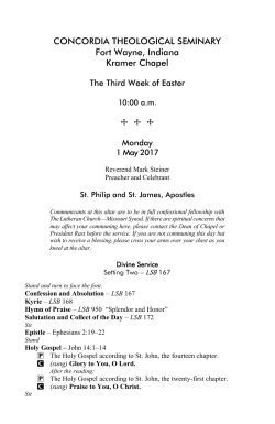 CONCORDIA THEOLOGICAL SEMINARY Fort Wayne