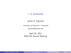 is irrational - University of Wisconsin