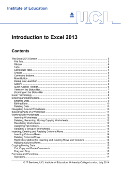 Introduction to Excel 2013
