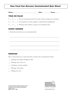 How Food Can Become Contaminated Quiz Sheet