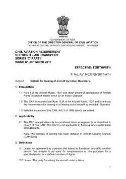 Revision to CAR Section 3 Series C Part I
