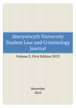 Aberystwyth University Student Law and Criminology Journal
