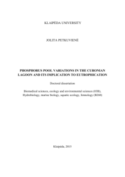 klaipėda university jolita petkuvienė phosphorus pool variations in