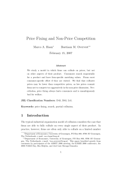 Price Fixing and Non-Price Competition