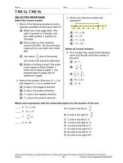 7.NS.1a, 7.NS.1b Answers