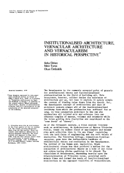 institutionalised architecture, vernacular architecture and