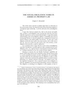the social-obligation norm in american property law