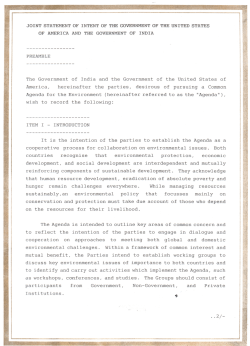 PREAMBLE The Government of India and the Government of the