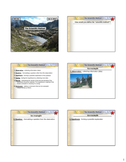 The Scientific Method An example An example An example