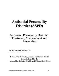 Antisocial Personality Disorder (ASPD)