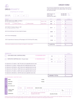 order form - OASIS Answers, Inc