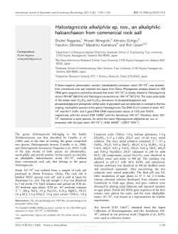 Halostagnicola alkaliphila sp. nov., an alkaliphilic haloarchaeon