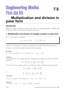 7.6 Multiplication and division in polar form